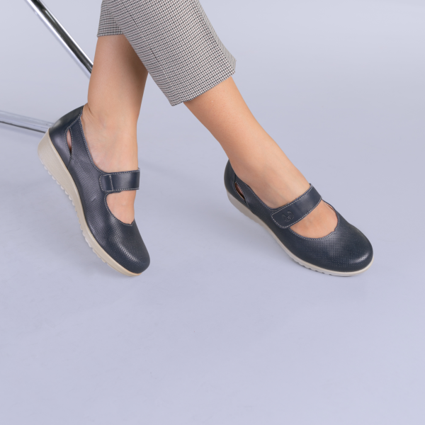 Всекидневни обувки от естествена кожа Lavia тъмно сини, 3 - Kalapod.bg